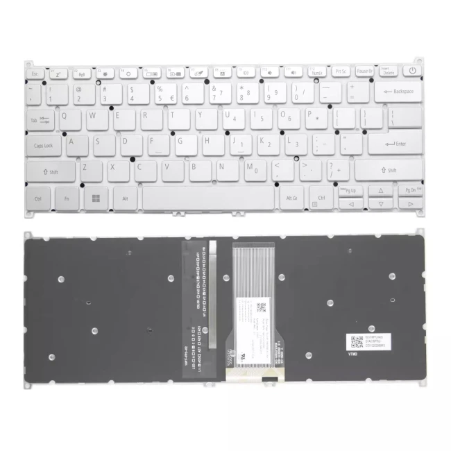 Acer Spin 5 SF114-32 SP513-51 SP513-52N SP513-53NSP SP513-52NP N17W6 N17W7 silver power backlit US keyboard - main product image