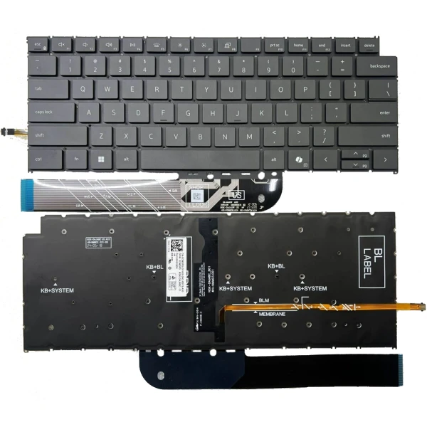 Dell Inspiron 16 7640, Inspiron 14 5445, Inspiron 14 7445, Inspiron 14 Plus 7441, Inspiron 14 Plus 7440, black backlit US keyboard AI - main product image