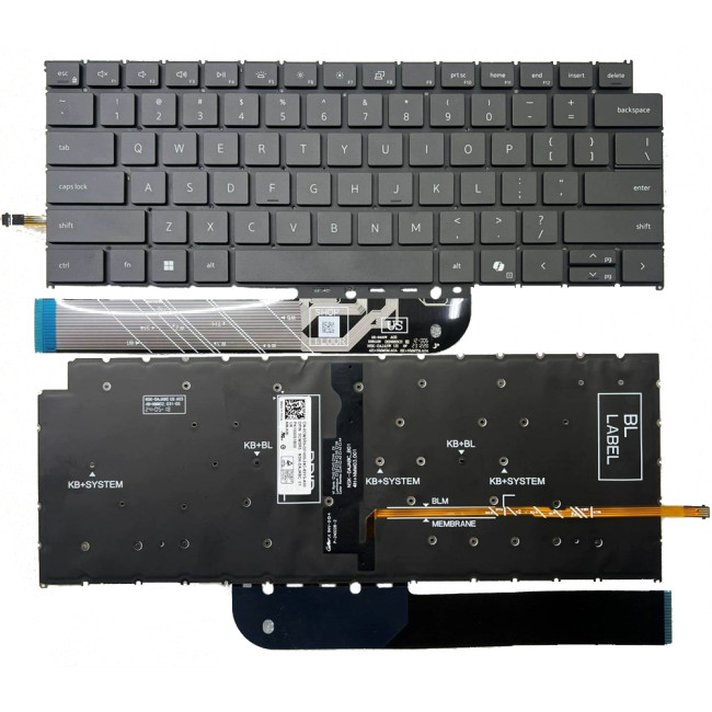 Dell Inspiron 16 7640, Inspiron 14 5445, Inspiron 14 7445, Inspiron 14 Plus 7441, Inspiron 14 Plus 7440, black backlit US keyboard AI - main product image