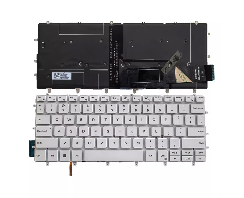 Dell XPS 13 9370 9375 9380 9317 9305 P82G 7390 white backlit US keyboard - additional view 