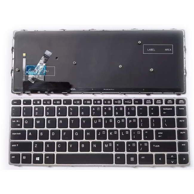 HP EliteBook Folio 9470M 9470 9480 9480M silver frame backlit US keyboard - main product image