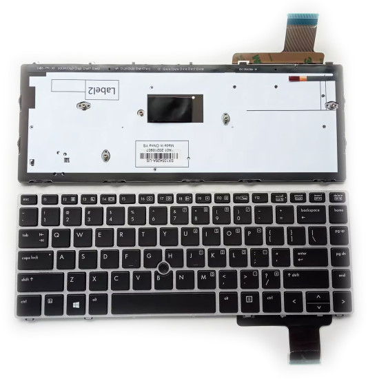 HP EliteBook Folio 9470M 9470 9480 9480M silver frame trackpoint backlit US keyboard - main product image