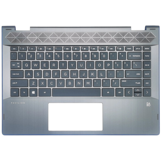 HP Pavilion X360 14 14-CD, TPN-W131, US keyboard palmrest black blue - main product image