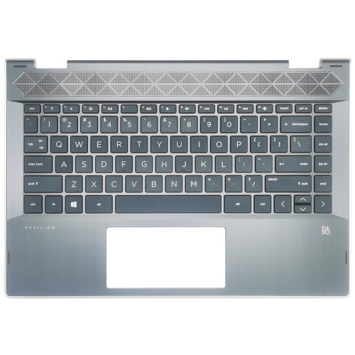 HP Pavilion X360 14 14-CD, TPN-W131, US keyboard palmrest black silver - main product image