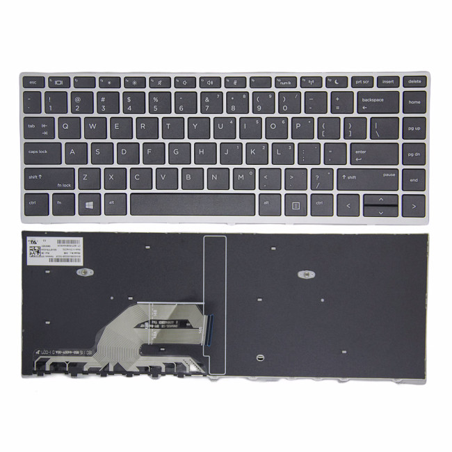 HP 430 G5, 440 G5, 445 G5, 640 G4 G5, silver frame US keyboard original - main product image
