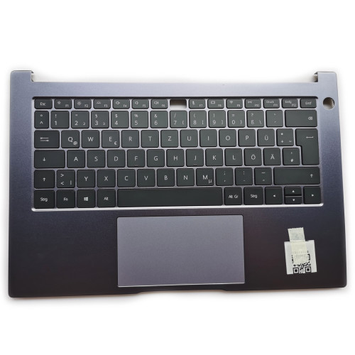 HUAWEI Honor Magicbook 14 NbB-WAH9P Nbl-WAQ9L NBR-WA19 WXX9 gray backlit German DE keyboard palmrest - main product image