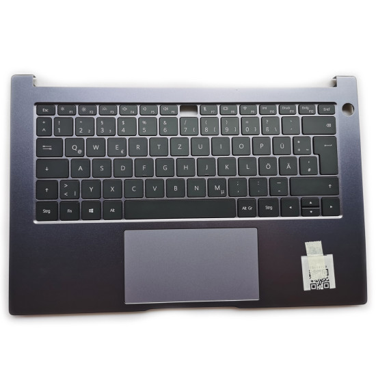 HUAWEI Honor Magicbook 14 NbB-WAH9P Nbl-WAQ9L NBR-WA19 WXX9 gray backlit German DE keyboard palmrest - main product image