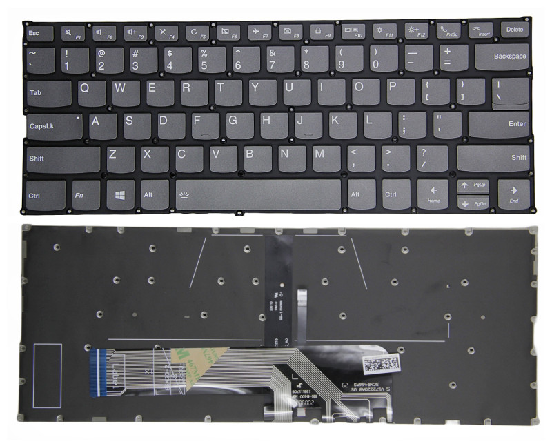 Lenovo FLEX 6-14ARR, FLEX 6-14IKB, yoga 530-14ARR, yoga 530-14IKB, gray backlit call US keyboard - additional view 