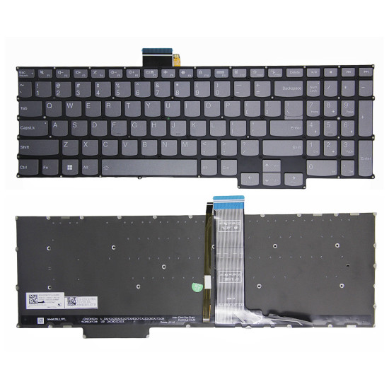 Lenovo IdeaPad Slim 7 16ARH7, Slim 7 16IAH7, Slim 7 Pro 16ACH6, gray backlit US keyboard - main product image
