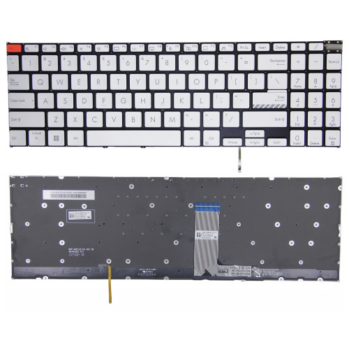 Asus Vivobook Pro15 K6602Z, K6502V, N7600, N7601Z, M7600Q, silver backlit US keyboard - main product image