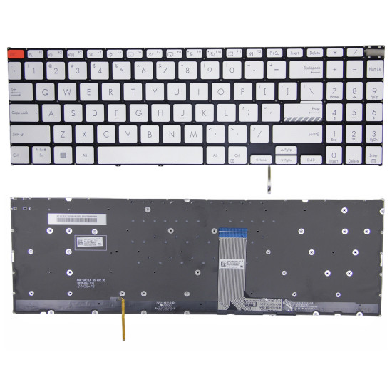 Asus Vivobook Pro15 K6602Z, K6502V, N7600, N7601Z, M7600Q, silver backlit US keyboard - main product image