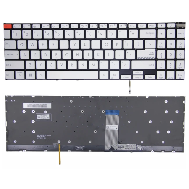 Asus Vivobook Pro15 K6602Z, K6502V, N7600, N7601Z, M7600Q, silver backlit US keyboard - main product image