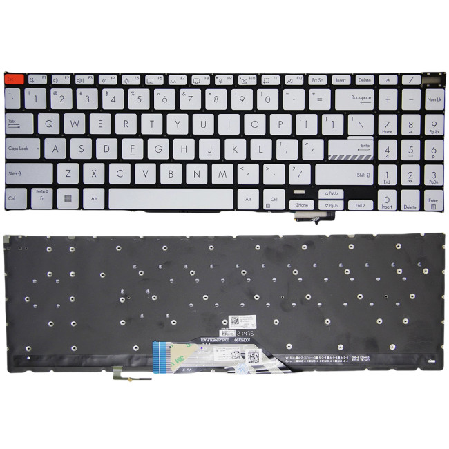 Asus K3502Z 16X S5602 M5602 X5602 M3502 M3502Q S3502 silver backlit US keyboard original - main product image
