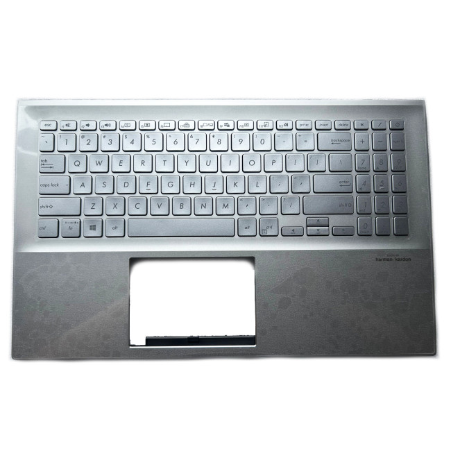 Asus X531, X531F, X531FA, S5500, S5500F, S532F, silver backlit US keyboard palmrest - main product image