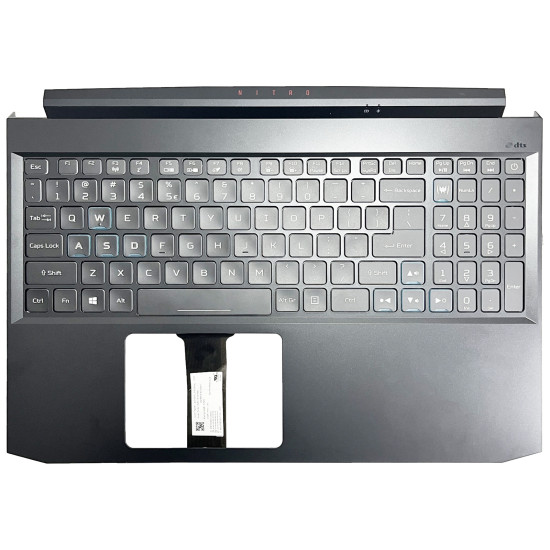 Acer AN515-55, AN515-56, AN515-57, AN515-44, N20C1, N18C3, backlit US keyboard palmrest blue wide - main product image