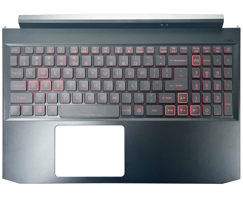 Acer AN515-55, AN515-56, AN515-57, AN515-44, N20C1, N18C3, backlit US keyboard palmrest red wide - additional view 