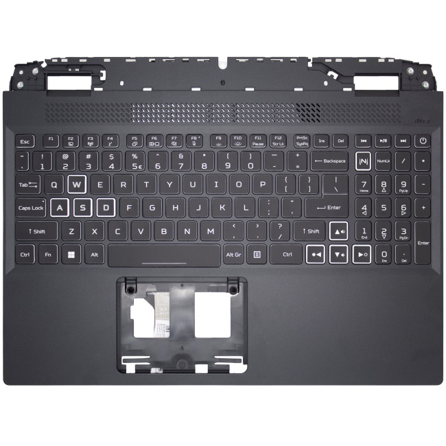Acer AN515-58, AN515-46, N22C1, black white RGB backlit US keyboard palmrest - main product image