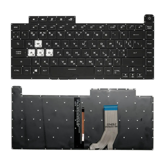 Asus ROG Strix GL531, G531, G531GW, G531GT, G531GU, G531GV, G531GD, 8pin backlit Russian RU keyboard - main product image