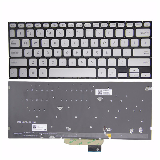 Asus VivoBook S14 K430 A430 X430 S403 S4300F S4300U silver backlit US keyboard - main product image
