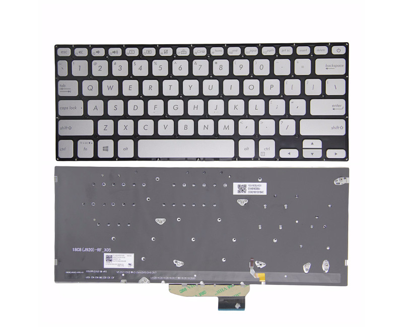 Asus VivoBook S14 K430 A430 X430 S403 S4300F S4300U silver backlit US keyboard - additional view 