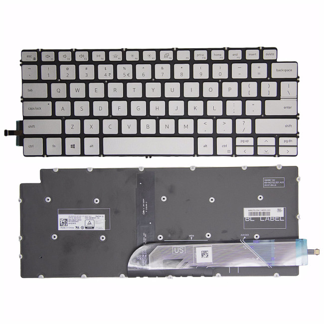 Dell Latitude 3301 3410 P114G P120G 3400 3401 5302 5401 5402 silver backlit US keyboard - main product image