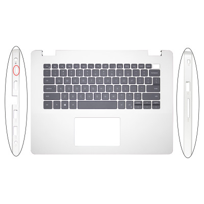 Dell Vostro V3400, V3401, V3405, backlit US Keyboard Palmrest silver
