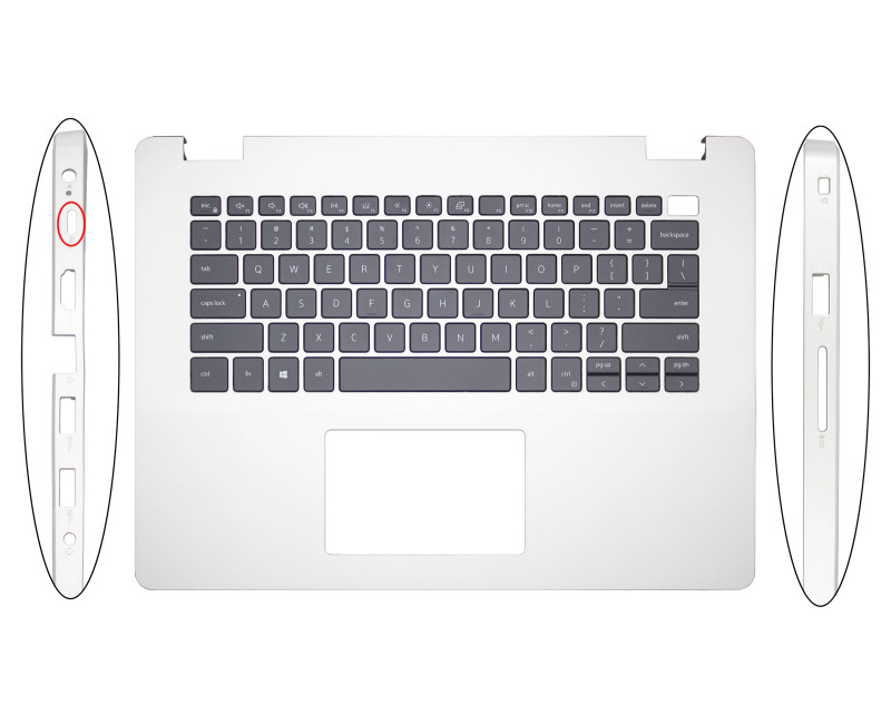 Dell Vostro V3400, V3401, V3405, backlit US Keyboard Palmrest silver - additional view 