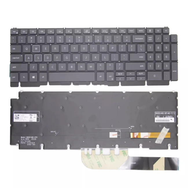 Dell G15 5510 5511 5505 5515 15Pro-5518 Inspiron 7500 7501 black RGB backlit US keyboard original - main product image
