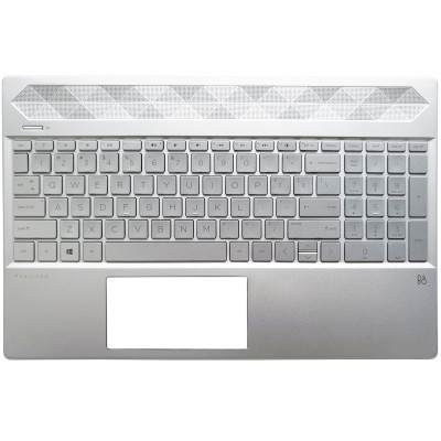 HP 15-CS, 15-CW, TPN-Q208, TPN-Q210, US keyboard palmrest silver integrated graphics