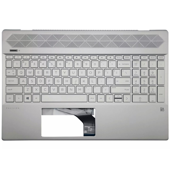 HP 15-CS, 15-CW, TPN-Q208, TPN-Q210, backlit US keyboard palmrest silver Discrete graphics - main product image