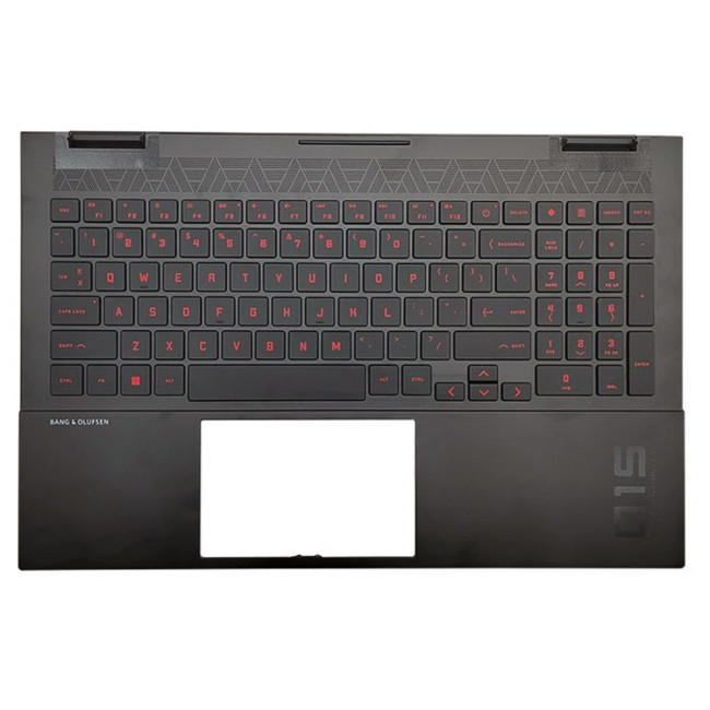 HP 15-EK, 15-EN, TPN-Q236, TPN-Q238, red backlit US keyboard palmrest - main product image