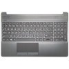 HP 15S-DU, 15S-DY, 15S-DR, 15S-GW, 15S-CS, 15S-DW, TPN-C139, 250 G8, black US keyboard palmrest Brushed