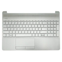 HP 15S-DU, 15S-DY, 15S-DR, 15S-GW, 15S-CS, 15S-DW, TPN-C139, 250 G8, silver US keyboard palmrest