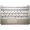 HP 15S-DU, 15S-DY, 15S-DR, 15S-GW, 15S-CS, 15S-DW, TPN-C139, 250 G8, silver backlit US keyboard palmrest