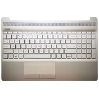 HP 15S-DU, 15S-DY, 15S-DR, 15S-GW, 15S-CS, 15S-DW, TPN-C139, 250 G8, silver backlit US keyboard palmrest