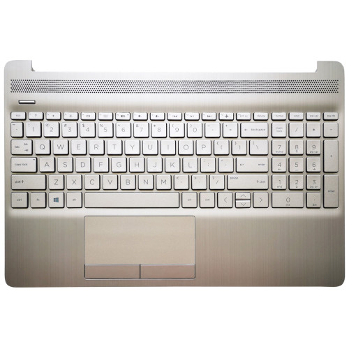 HP 15S-DU, 15S-DY, 15S-DR, 15S-GW, 15S-CS, 15S-DW, TPN-C139, 250 G8, silver backlit US keyboard palmrest - main product image