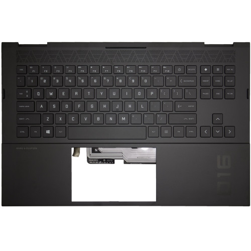 HP 16-B, 16-C, TPN-Q265, TPN-Q267, RGB backlit US Keyboard Palmrest - main product image