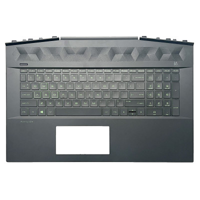HP 17-CD, TPN-C142, green backlit US keyboard palmrest