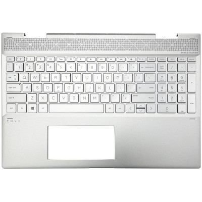 HP ENVY X360 15-CN, 15-CP, 15-AG, TPN-W134, silver backlit US keyboard palmrest