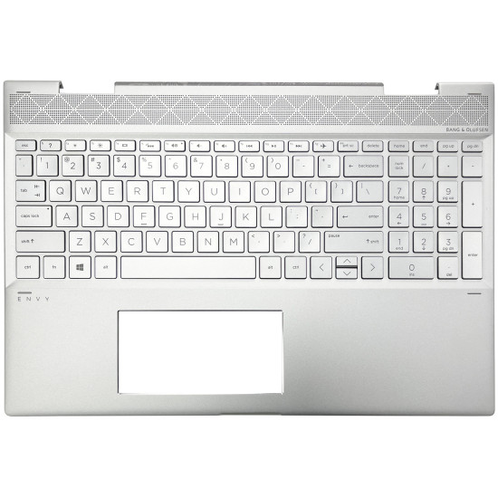HP ENVY X360 15-CN, 15-CP, 15-AG, TPN-W134, silver backlit US keyboard palmrest - main product image