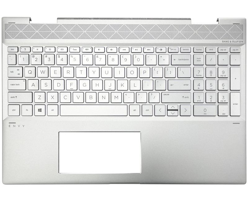 HP ENVY X360 15-CN, 15-CP, 15-AG, TPN-W134, silver backlit US keyboard palmrest - additional view 