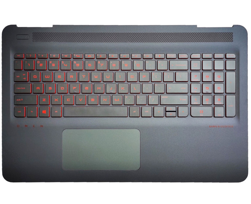 HP omen 15-AX, 15-BC, 15-DP, TPN-Q173, backlit US keyboard palmrest red touchpad - additional view 