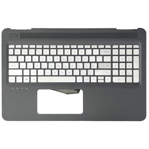 HP omen 15-AX, 15-BC, 15-DP, TPN-Q173, backlit US keyboard palmrest silver - main product image