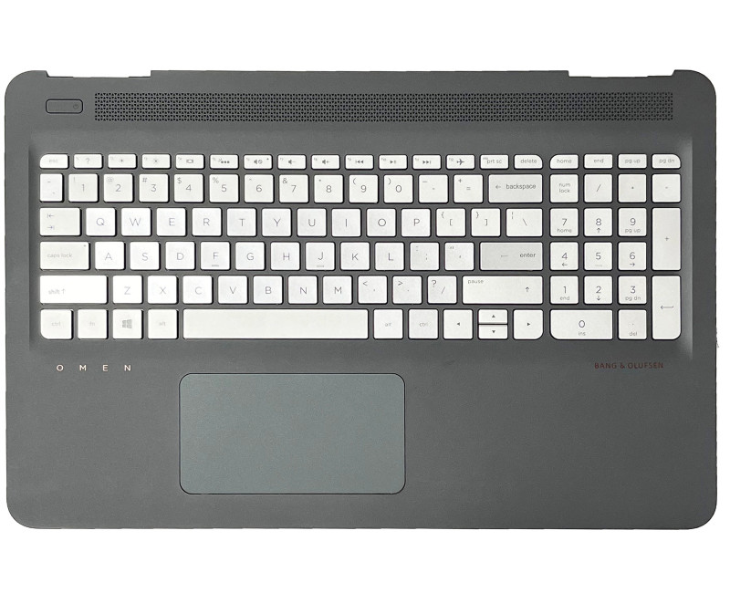 HP omen 15-AX, 15-BC, 15-DP, TPN-Q173, backlit US keyboard palmrest silver touchpad - additional view 