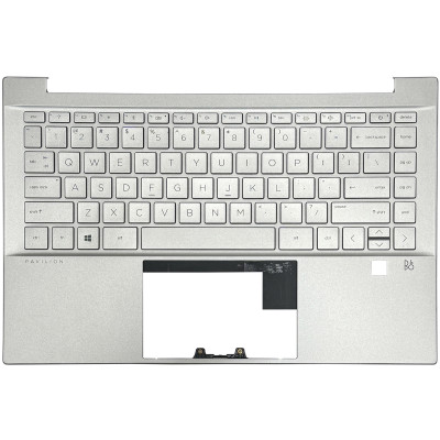 HP Pavilion 14-DV, G7G, TPN-Q244, backlit US Keyboard Palmrest silver