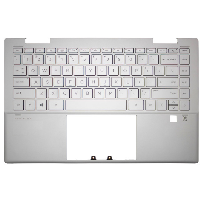 HP Pavilion X360 14-DY, 14M-DY, TPN-W146, backlit US keyboard palmrest silver metal - main product image