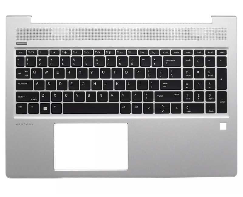 HP ProBook 450 G6, 455 G6, 450 G7, 455R G7, backlit US keyboard palmrest silver, L45090-001 - additional view 