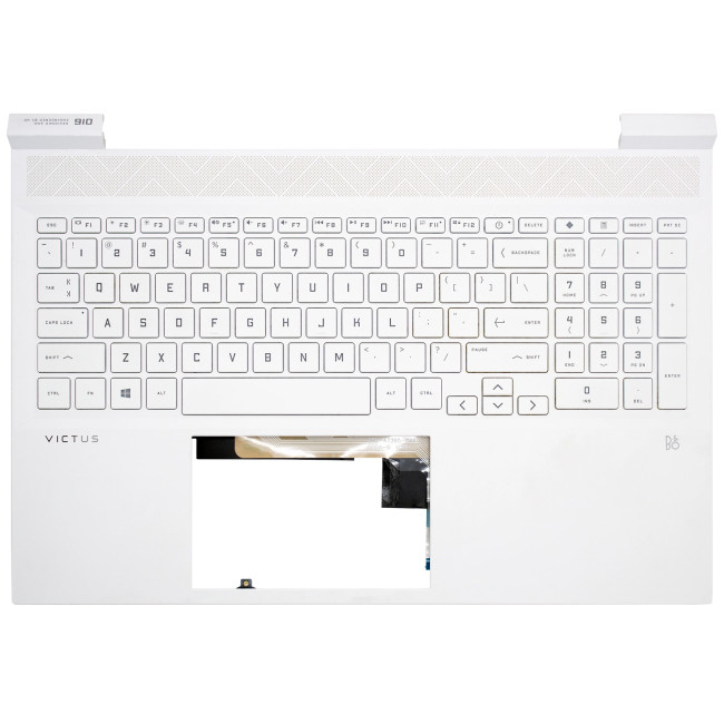 HP Victus 16-D, 16-E, TPN-Q263, TPN-Q264, backlit US Keyboard Palmrest white - main product image