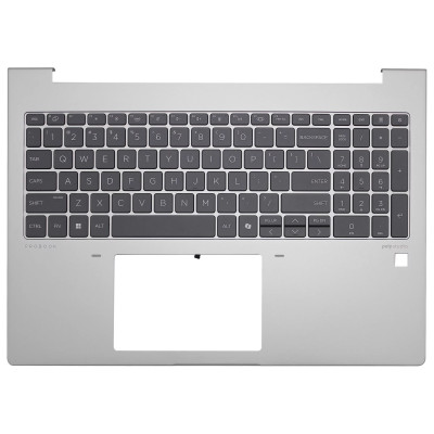 HP Probook 460 G11, 465 G11, silver backlit US keyboard palmrest