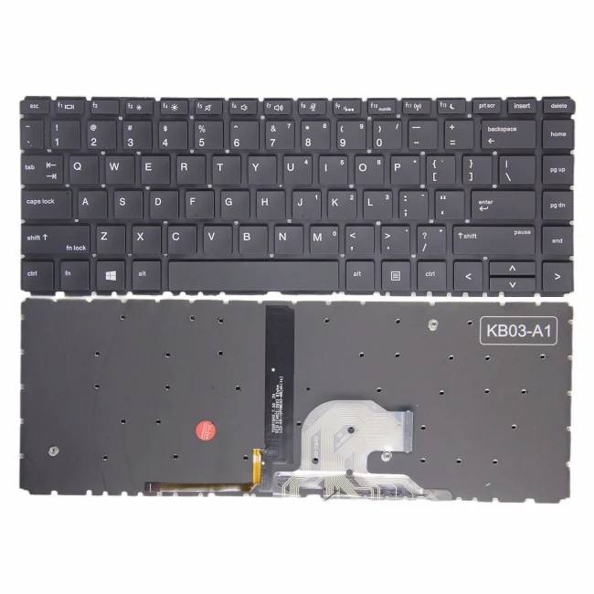 HP ProBook 440 G6 G7, 445 G6 G7, 445R G6, HSN-Q15C, HSN-Q24C, backlit US keyboard OEM - main product image